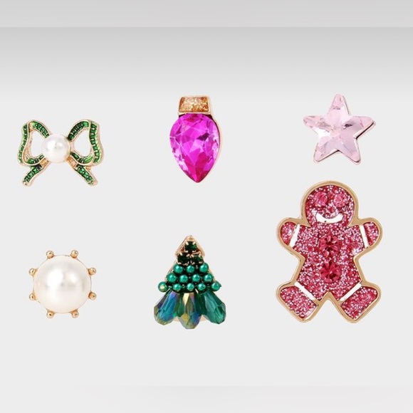 Betsey Johnson ‘Feliz Navidad’ Gingerbread Man Necklace; Stud Earrings Set NWT - Picture 11 of 16